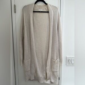 BP. Longline Open Cardigan in Size Small and Color Beige Oatmeal Light Heather